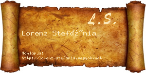 Lorenz Stefánia névjegykártya